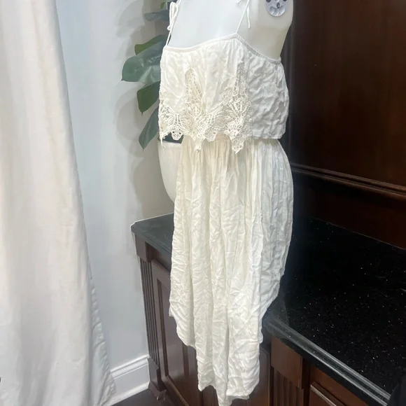 Volcom white sundress strapless spring beach festival Boho - Picture 4 of 7
